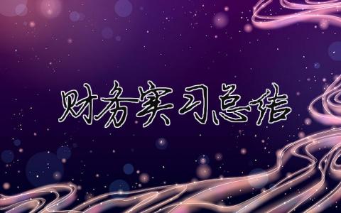 財務(wù)實習(xí)總結(jié) 23篇