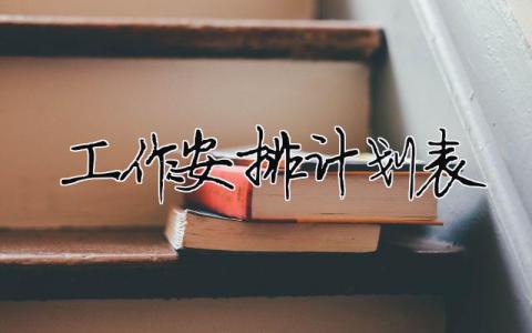 工作安排計劃表模板怎么寫18篇
