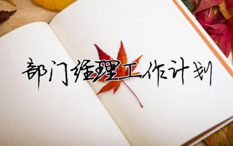 部門經理工作計劃范文模板大全21篇