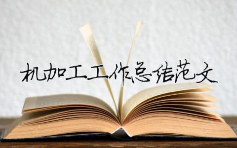 機(jī)加工工作總結(jié)范文（精選合集9篇）