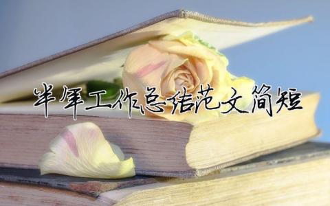 半年工作總結范文簡短（精選合集9篇）