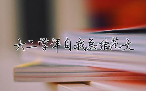 大二學(xué)年自我總結(jié)范文（精選合集9篇）
