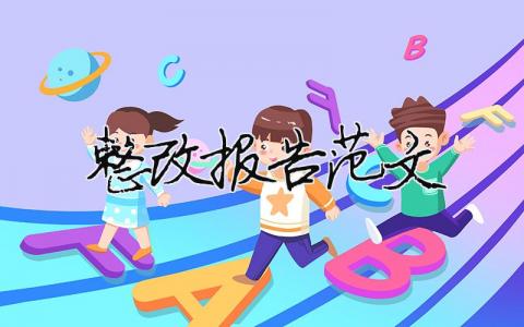 整改報告范文（精選合集6篇）