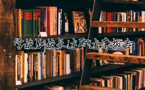 學校副校長述職述廉報告（精選合集15篇）