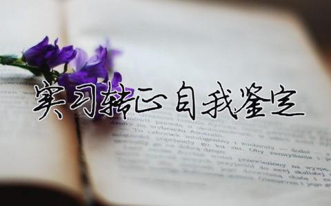 實習轉正自我鑒定（精選合集9篇）