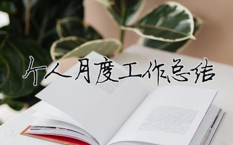 個人月度工作總結（精選合集18篇）