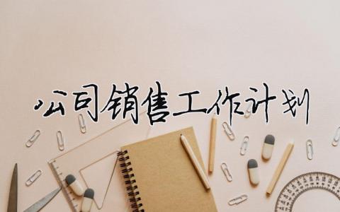 公司銷售工作計劃（精選合集15篇）