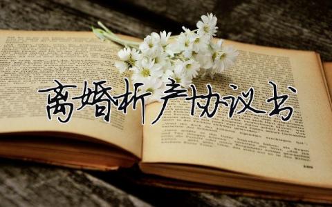離婚析產協議書（精選合集8篇）
