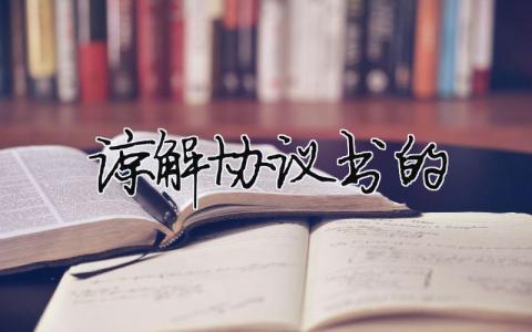 諒解協議書的（精選合集16篇）