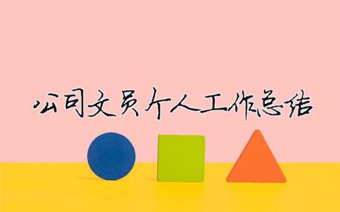 公司文員個人工作總結(jié)（精選合集10篇）