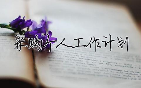 采購個人工作計劃 采購個人工作規劃（精選合集18篇）