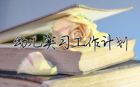 幼兒實習工作計劃 幼兒實習工作計劃（精選合集10篇）