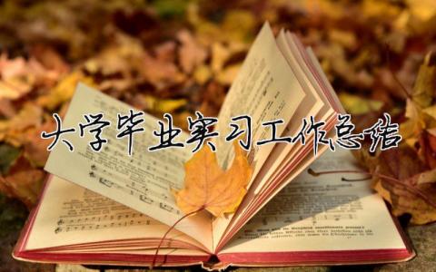 大學(xué)畢業(yè)實習(xí)工作總結(jié) 大學(xué)畢業(yè)實習(xí)工作總結(jié)（精選合集13篇）