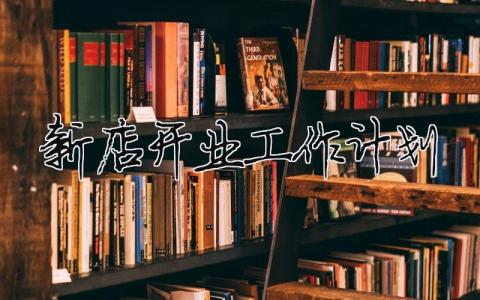 新店開業(yè)工作計劃 新店開業(yè)工作計劃表（精選合集6篇）