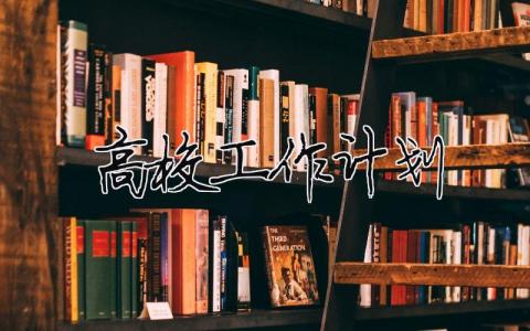 高校工作計劃 高校工作計劃工作計劃（精選合集11篇）