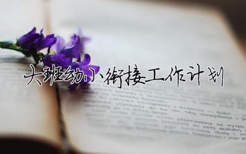 大班幼小銜接工作計劃 大班幼小銜接工作計劃上學期（精選合集12篇）