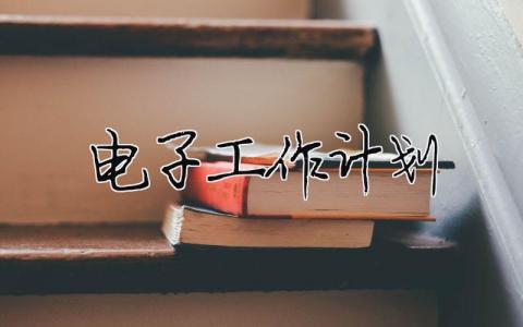電子工作計劃 電子行業工作規劃怎么寫（精選合集9篇）