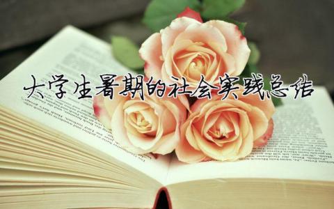 大學生暑期的社會實踐總結 大學生暑期社會實踐總結500字（精選合集17篇）