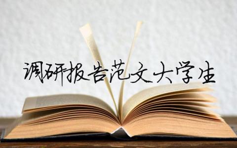 調研報告范文大學生 大學生調研報告格式范文（精選合集15篇）
