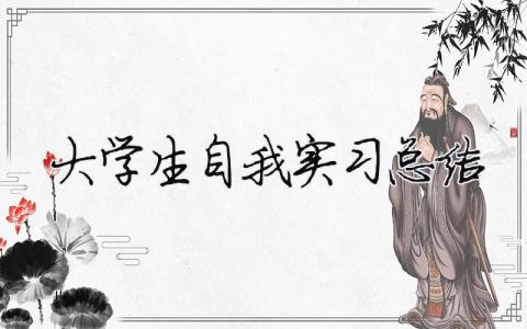 大學生自我實習總結 大學生自我總結實踐（精選合集16篇）