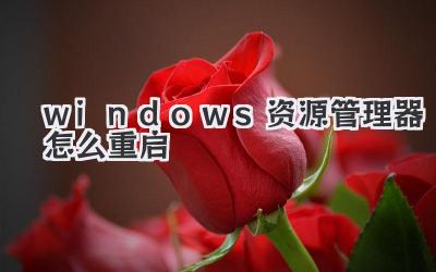 windows資源管理器怎么重啟