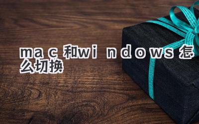 mac和windows怎么切換