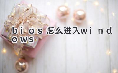bios怎么進入windows
