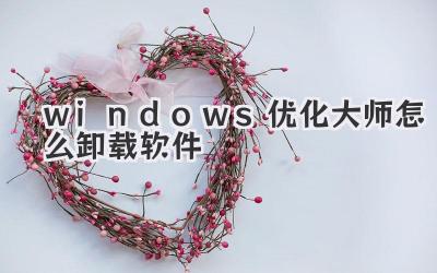 windows優化大師怎么卸載軟件