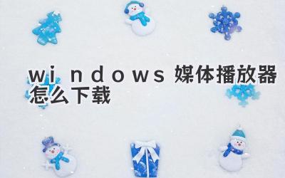windows媒體播放器怎么下載