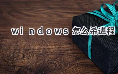 windows怎么殺進程