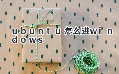 ubuntu怎么進(jìn)windows