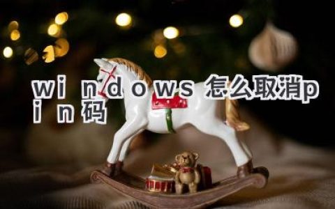 告別數(shù)字密碼煩惱：Windows怎么取消PIN碼，詳細(xì)教程來啦！