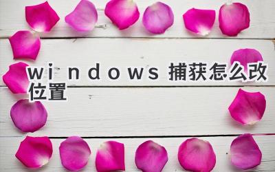 windows捕獲怎么改位置