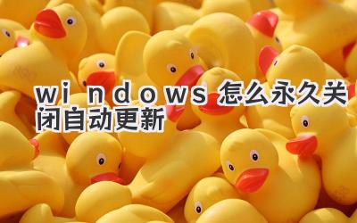 windows怎么永久關閉自動更新