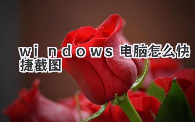 windows電腦怎么快捷截圖