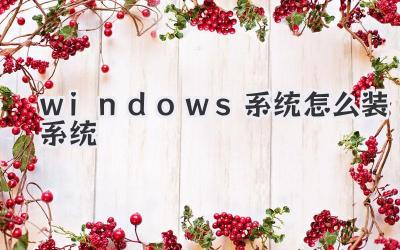windows系統怎么裝系統