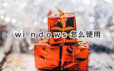 windows怎么使用
