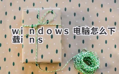 windows電腦怎么下載ins