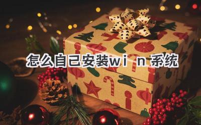 怎么自己安裝win系統