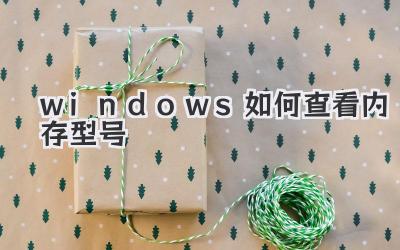 windows如何查看內存型號