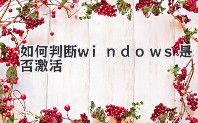如何判斷windows是否激活