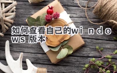如何查看自己的windows版本