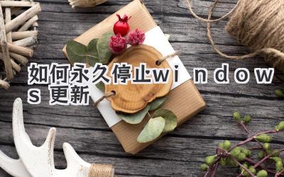 如何永久停止windows更新