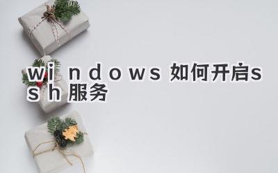 windows如何開啟ssh服務