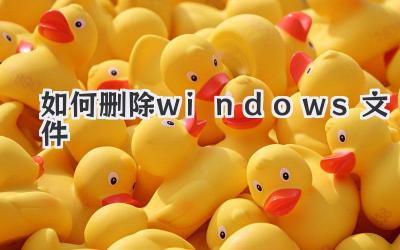 如何刪除windows文件