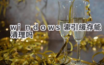 windows索引緩存能清理嗎