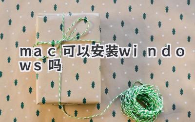 mac可以安裝windows嗎