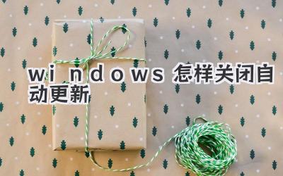 windows怎樣關(guān)閉自動更新