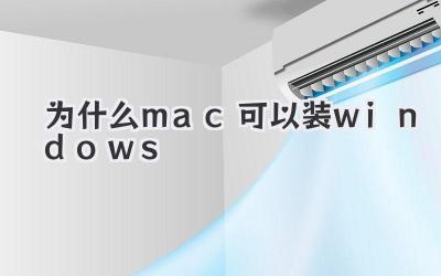 為什么mac可以裝windows