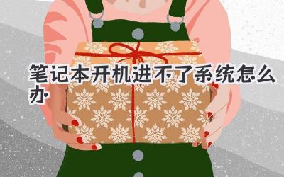 筆記本開機(jī)進(jìn)不了系統(tǒng)怎么辦